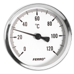 FERRO Termometr tarczowy axialny ø 100 mm 0-120°C