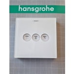 HANSGROHE ShowerSelect Glass Rozeta 155/155 z przyciskami 92624400 Zaworu odcinającego do 3 odbiorników - chrom/biel