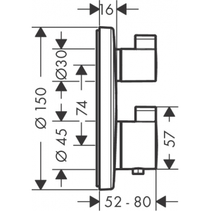 HANSGROHE Ecostat S - bateria termostatowa p/t + i-Box - 15757000/01800180