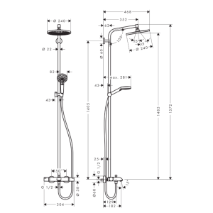 HANSGROHE Crometta S 240 Kolumna wannowa termostatyczna 27320000