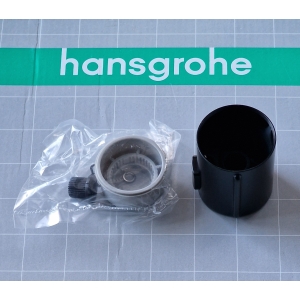 HANSGROHE Vernis Blend Gryf/Uchwyt termostatu 93727670 czarny mat - do kompletu prysznicowego