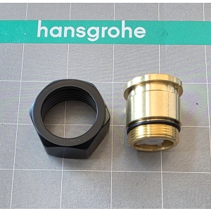 HANSGROHE Veris Shape Nypel z zaworem zwrotnym i nakrętką 93730670 kompletny - do termostatów i kompletów prysznicowych