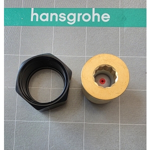 HANSGROHE Veris Shape Nypel z zaworem zwrotnym i nakrętką 93730670 kompletny - do termostatów i kompletów prysznicowych
