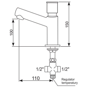 HYD Bateria czasowa umywalkowa z mieszaczem H 11AV/AC - stojąca