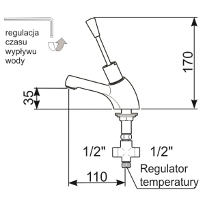 HYD  Bateria umywalkowa HD10/AC z mieszaczem - stojąca