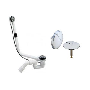 VIEGA MULTIPLEX Syfon wannowy 'długi' z przelewem + pokrętło i korek - chrom