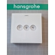 HANSGROHE ShowerSelect Glass Rozeta 155/155 z przyciskami 92624400 Zaworu odcinającego do 3 odbiorników - chrom/biel
